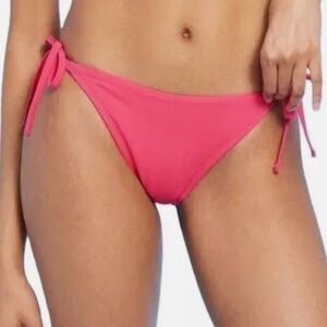 Shade & Shore Ribbed Pink Tie Side Bikini Bottoms NWT Size S 4/6